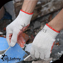 SRSAFETY 7G natürliches Polycotton Garn strickte Handschuhe / beste Baumwoll-Dot Handschuhe für die Arbeit